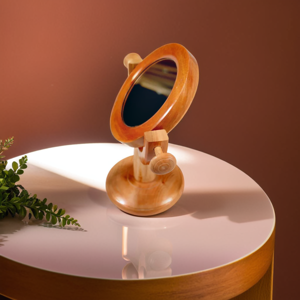 handicraft product wooden mirror stand